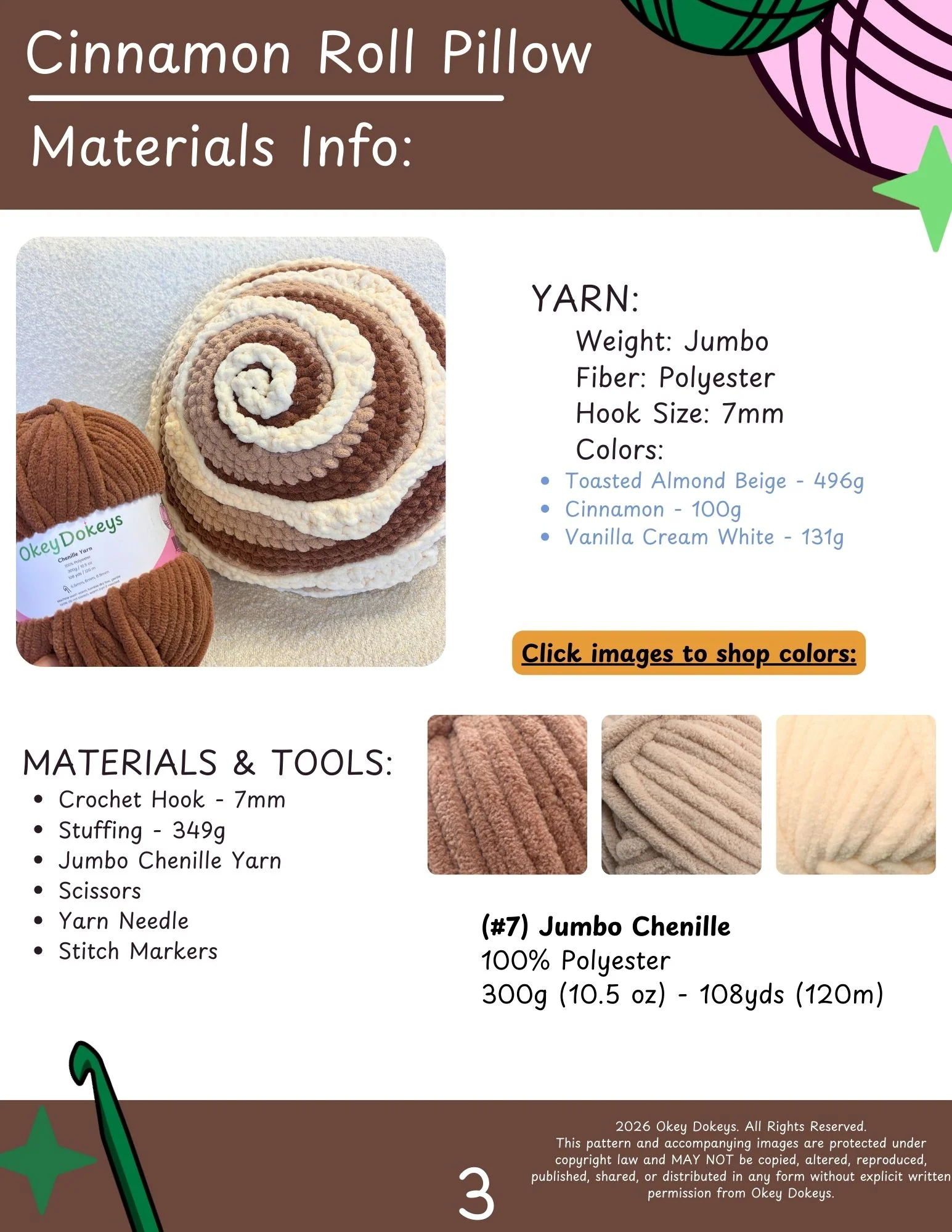 Crochet Cinnamon Roll Pillow Pattern - Image 4