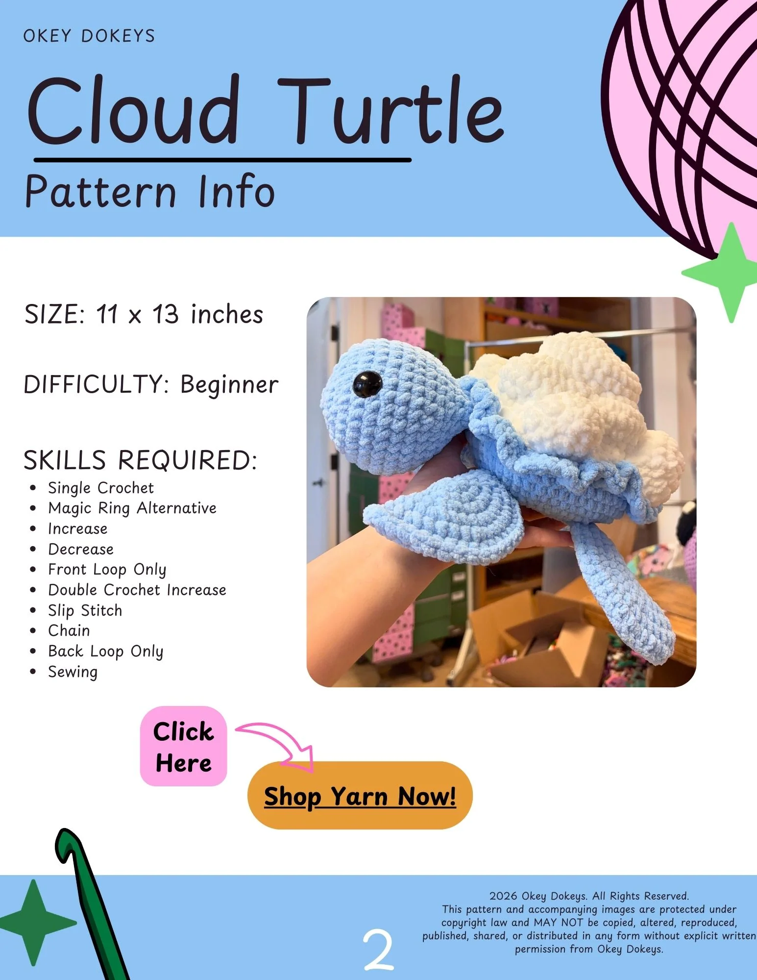 Crochet Cloud Turtle Pattern - Image 3