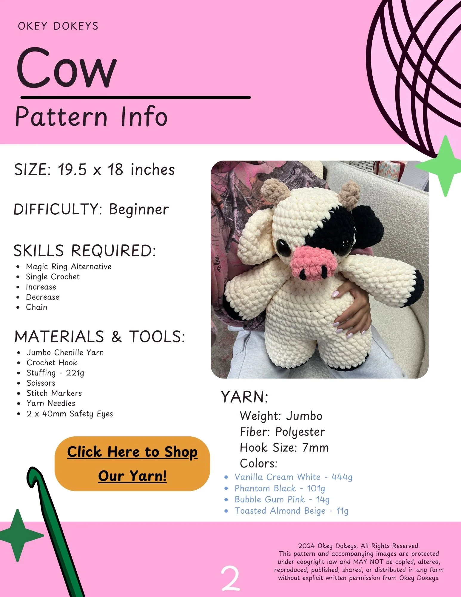 Crochet Cow Pattern - Image 3