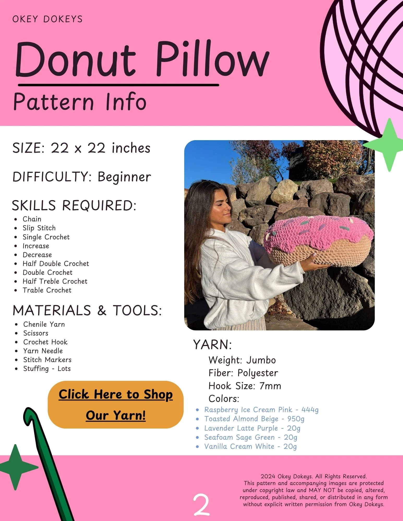 Crochet Donut Pillow Pattern - Image 3