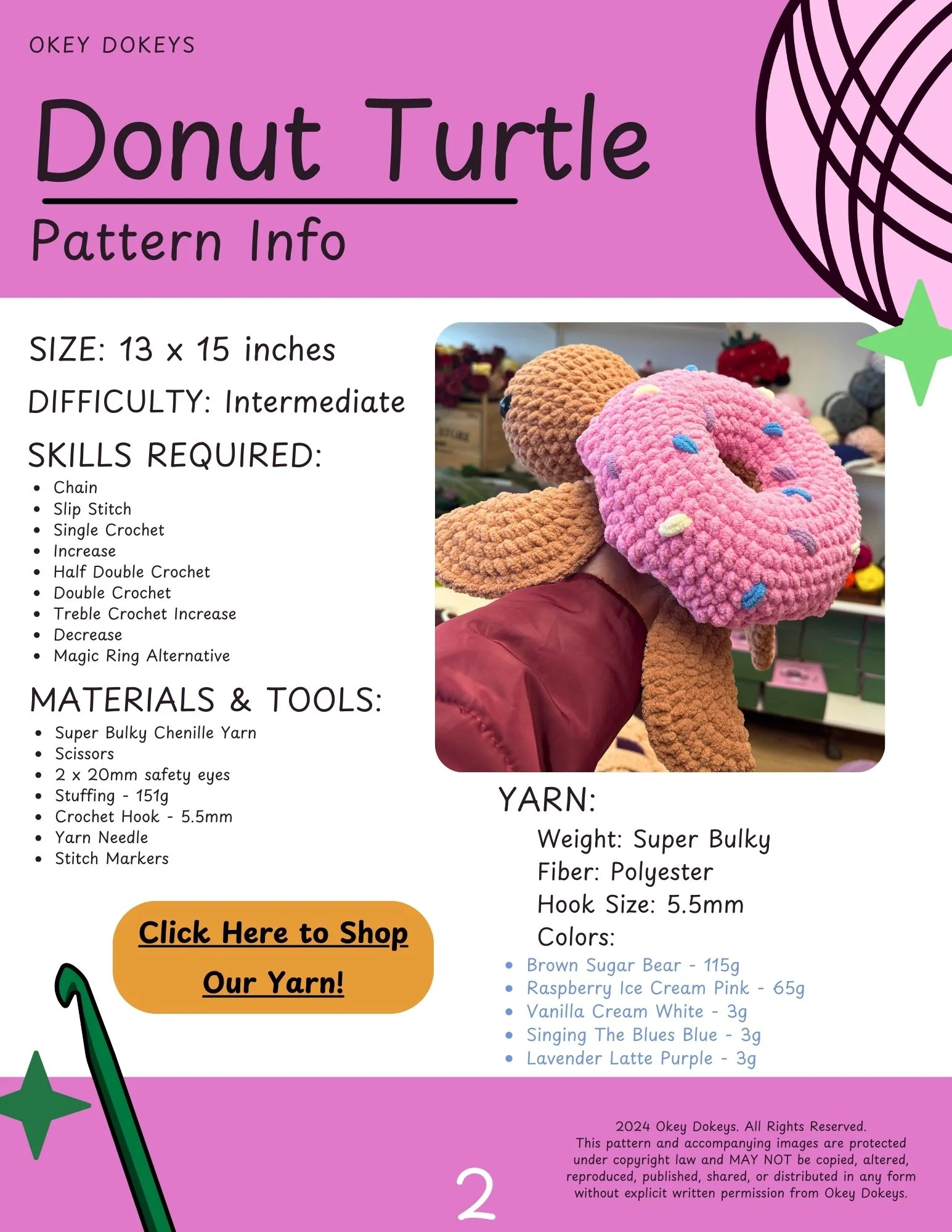 Crochet Donut Turtle Pattern - Image 3