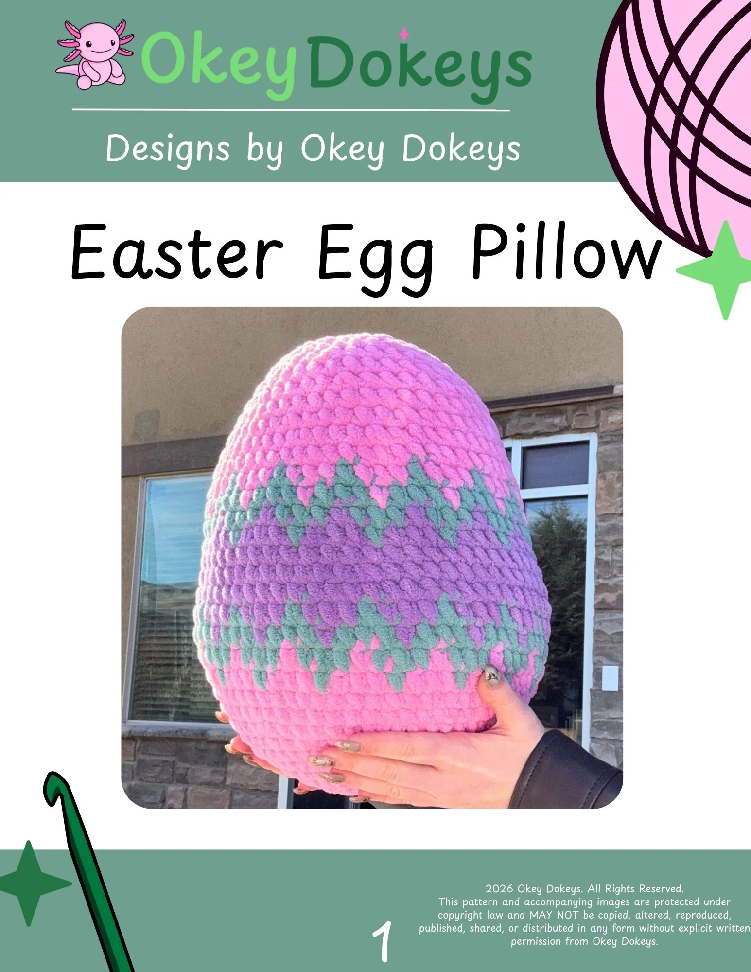 Crochet Easter Egg Pillow Pattern