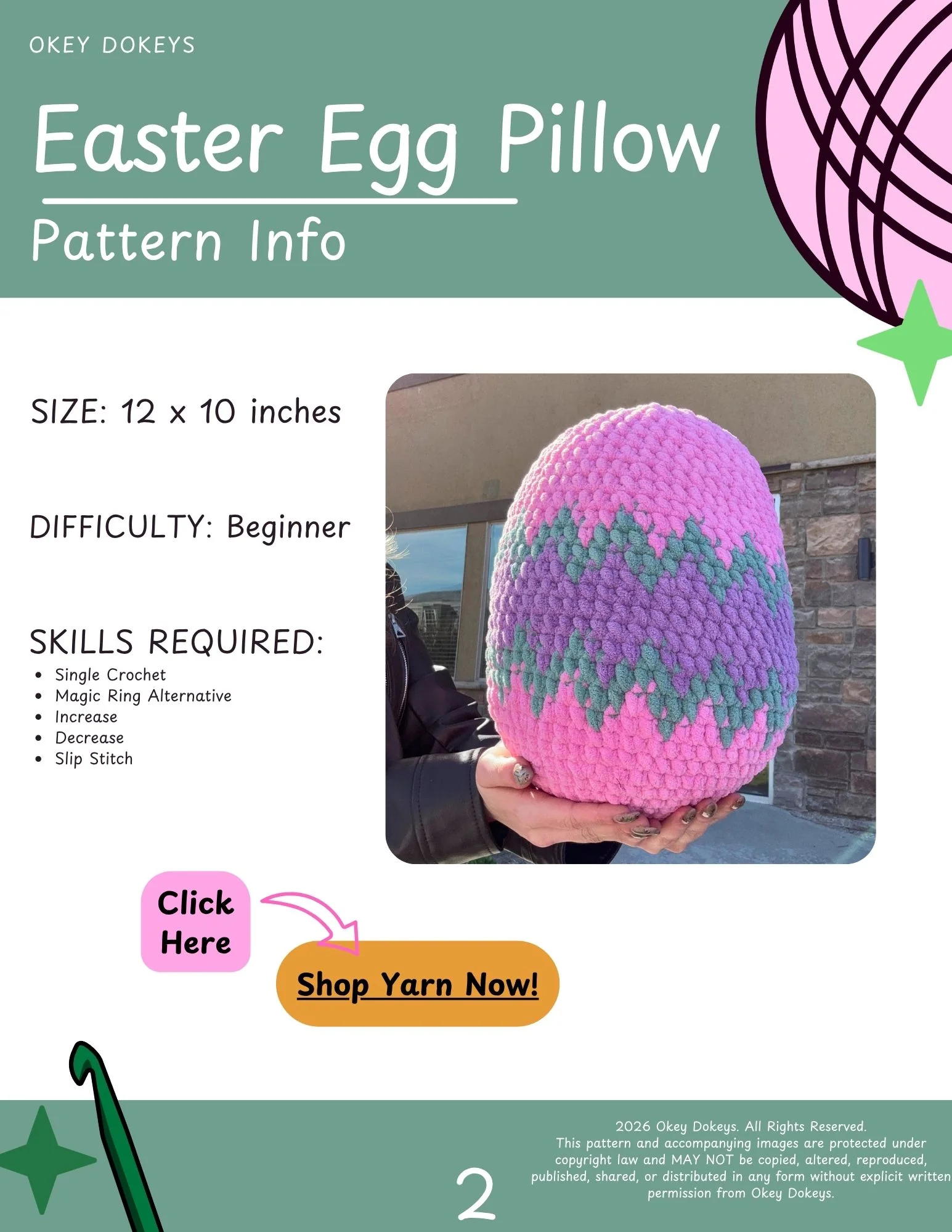 Crochet Easter Egg Pillow Pattern - Image 3