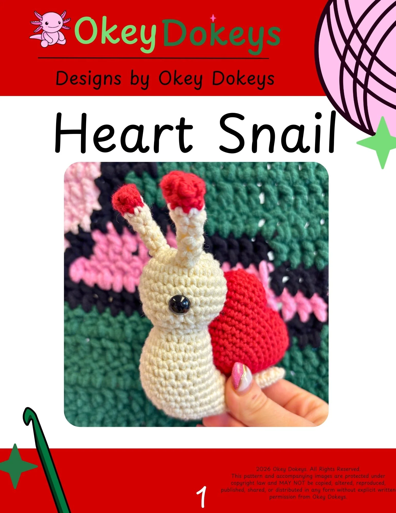 Crochet Heart Snail Pattern