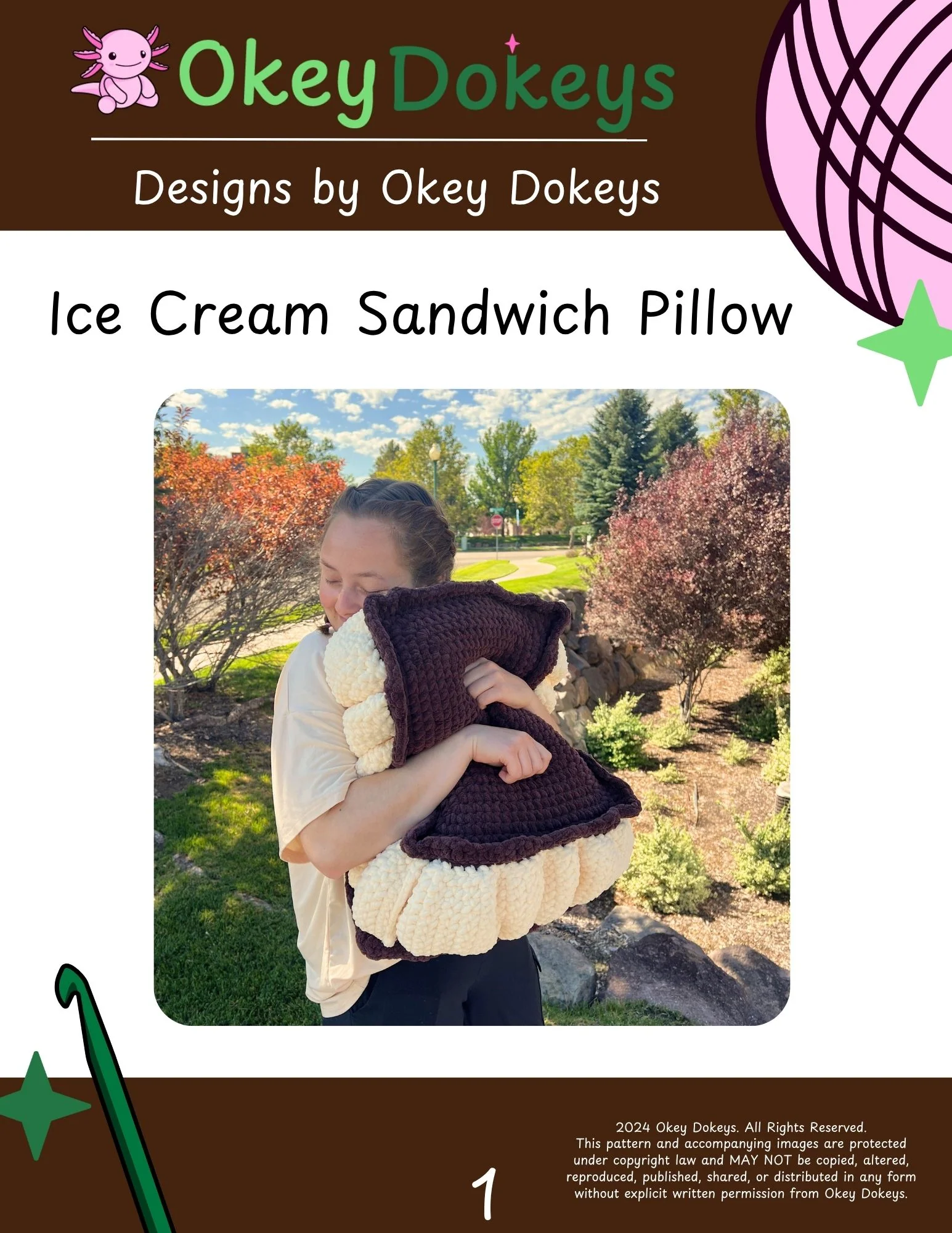 Crochet Ice Cream Sandwich Pillow Pattern