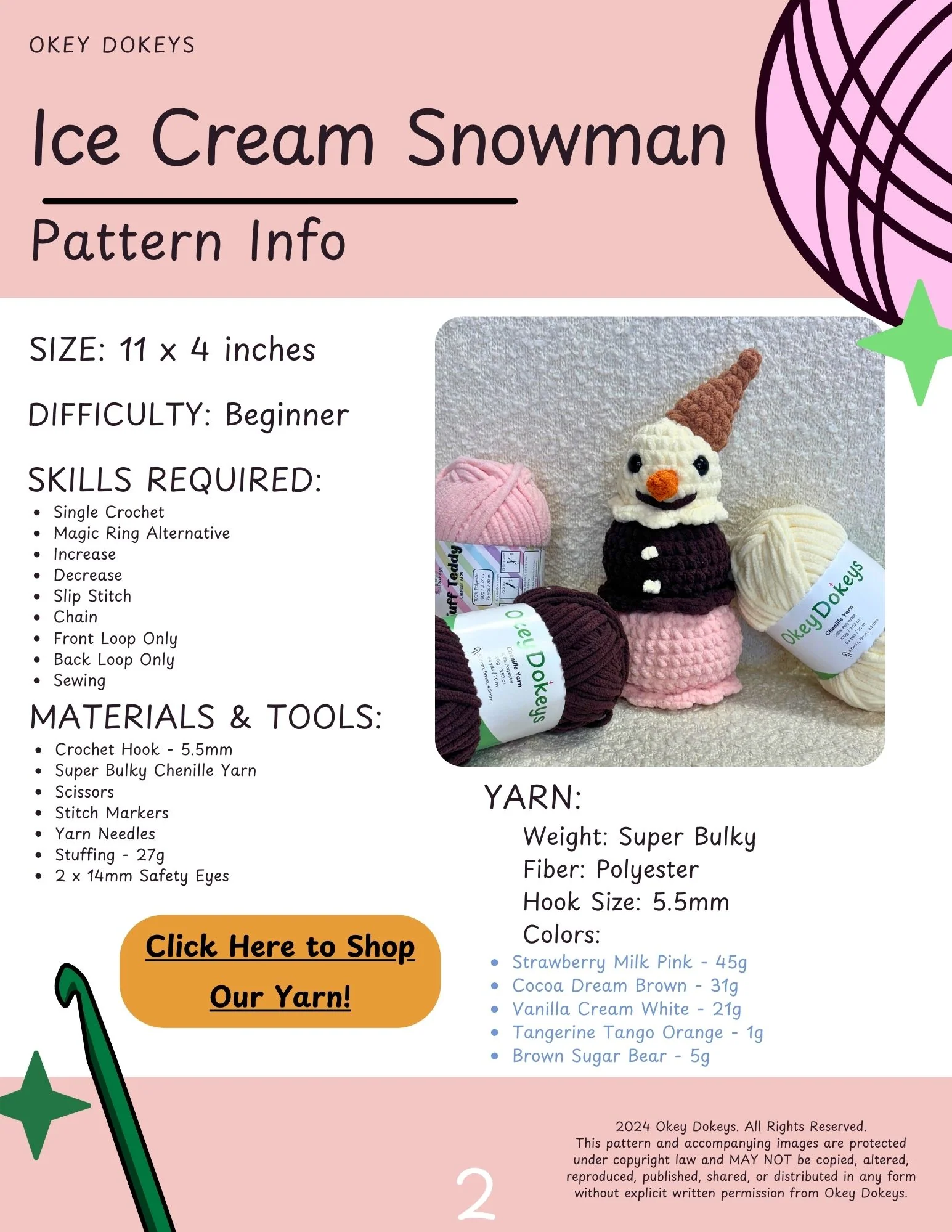 Crochet Ice Cream Snowman Pattern - Image 3