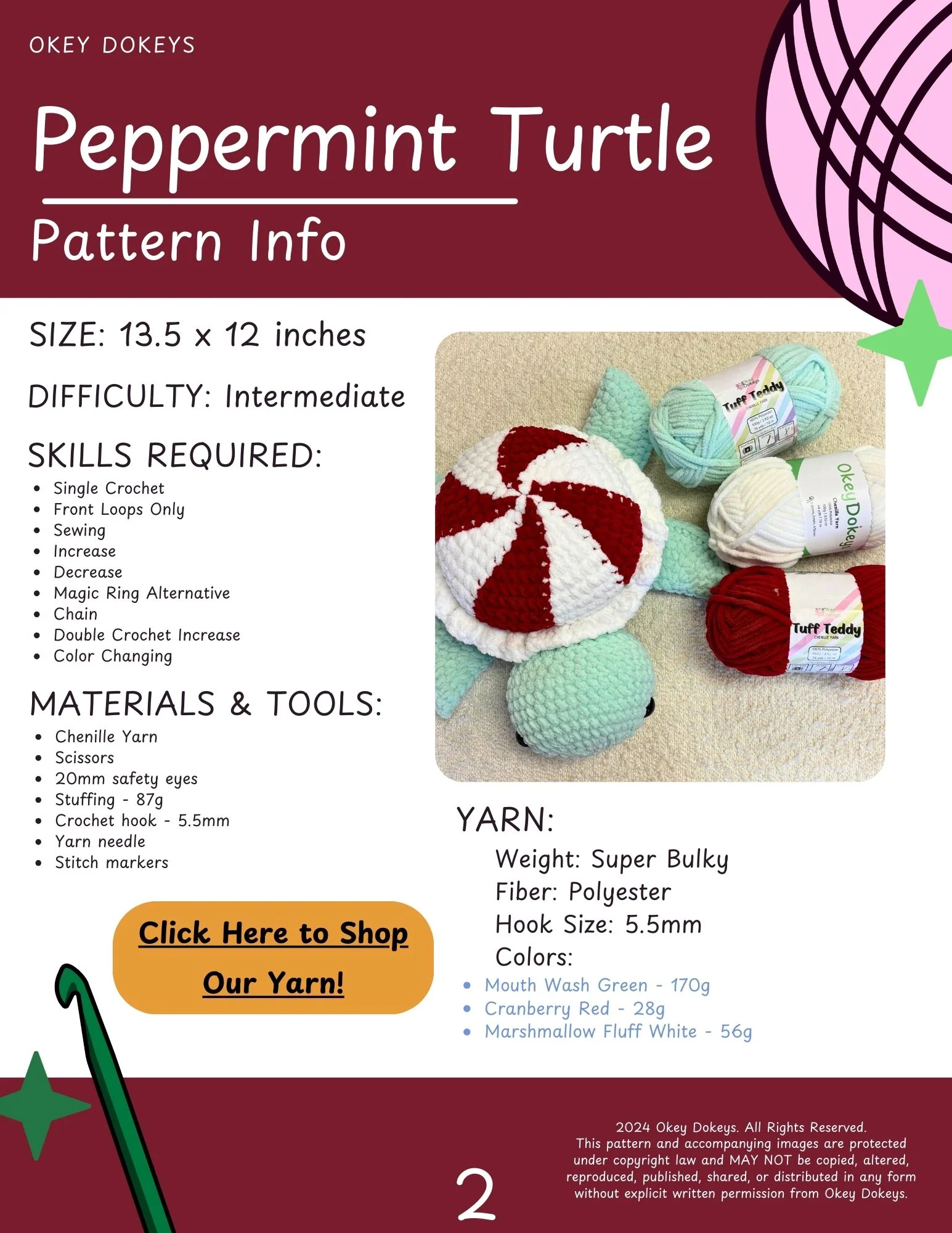 Crochet Peppermint Turtle Pattern - Image 3