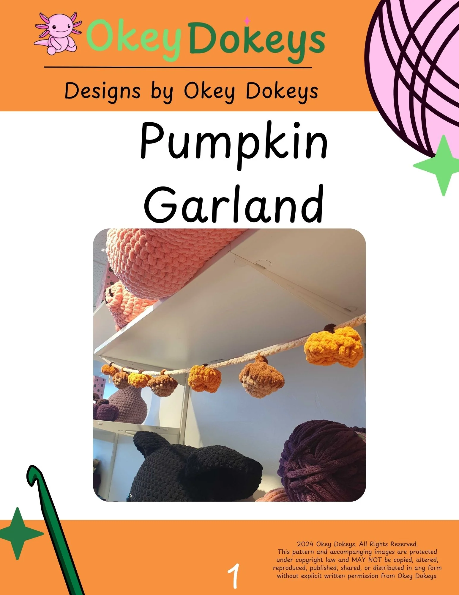 Crochet Pumpkin Garland Pattern
