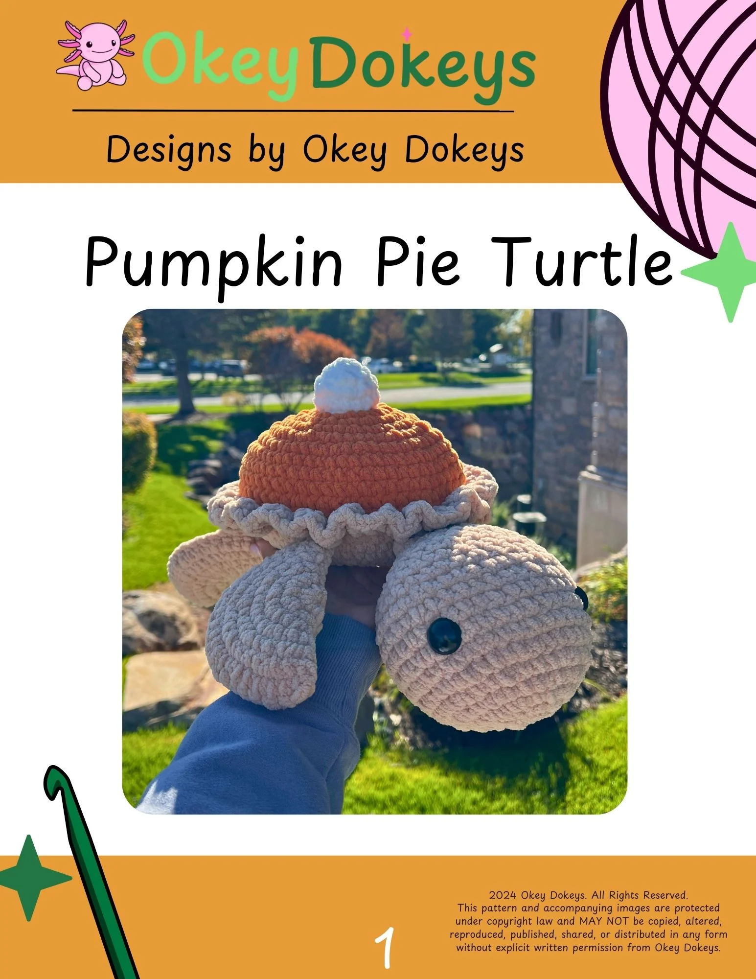 Crochet Pumpkin Pie Turtle Pattern