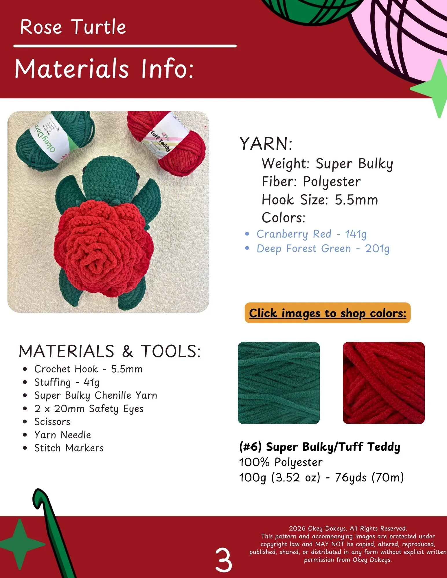 Crochet Rose Turtle Pattern - Image 4