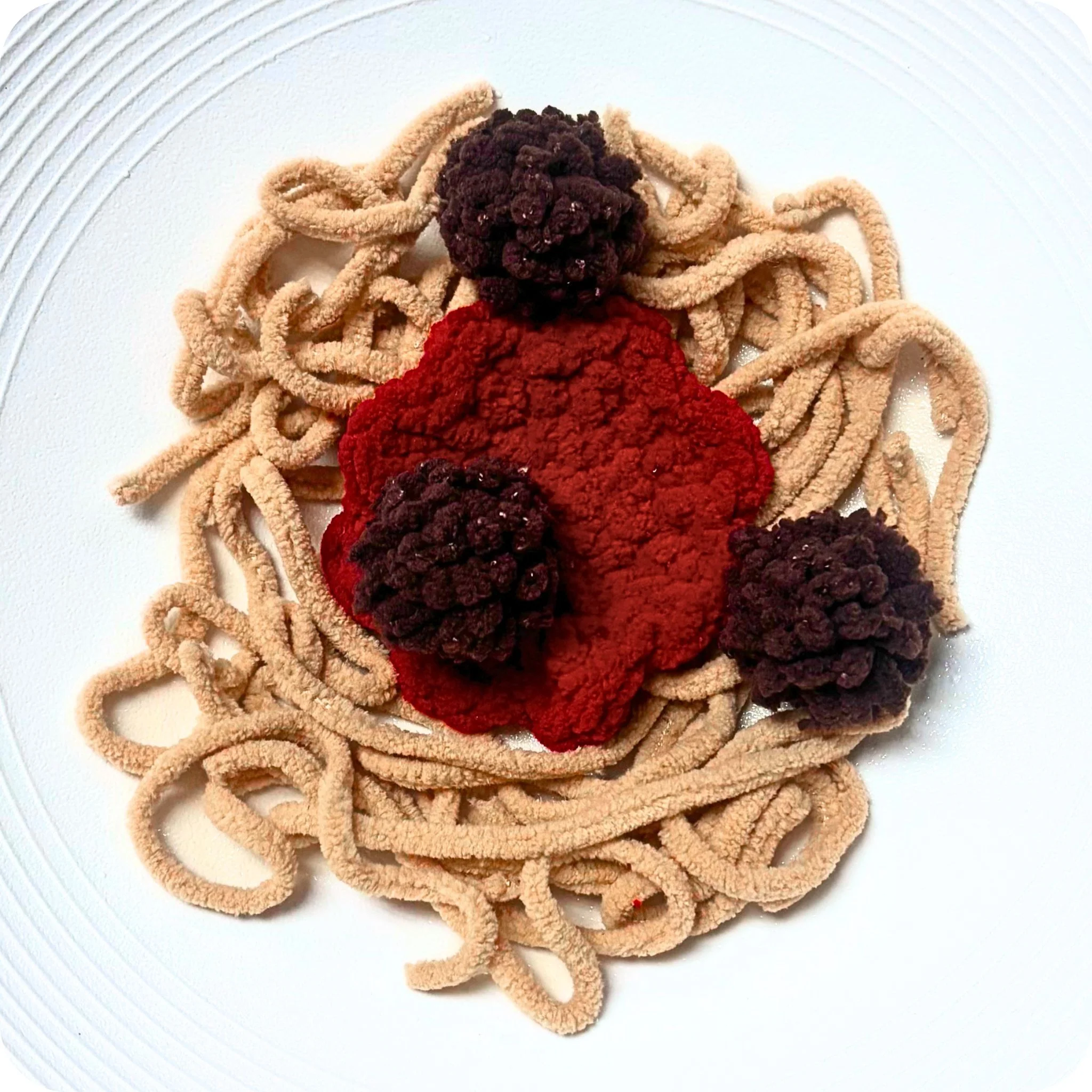 Crochet Spaghetti and Meatballs Pattern - Image 2