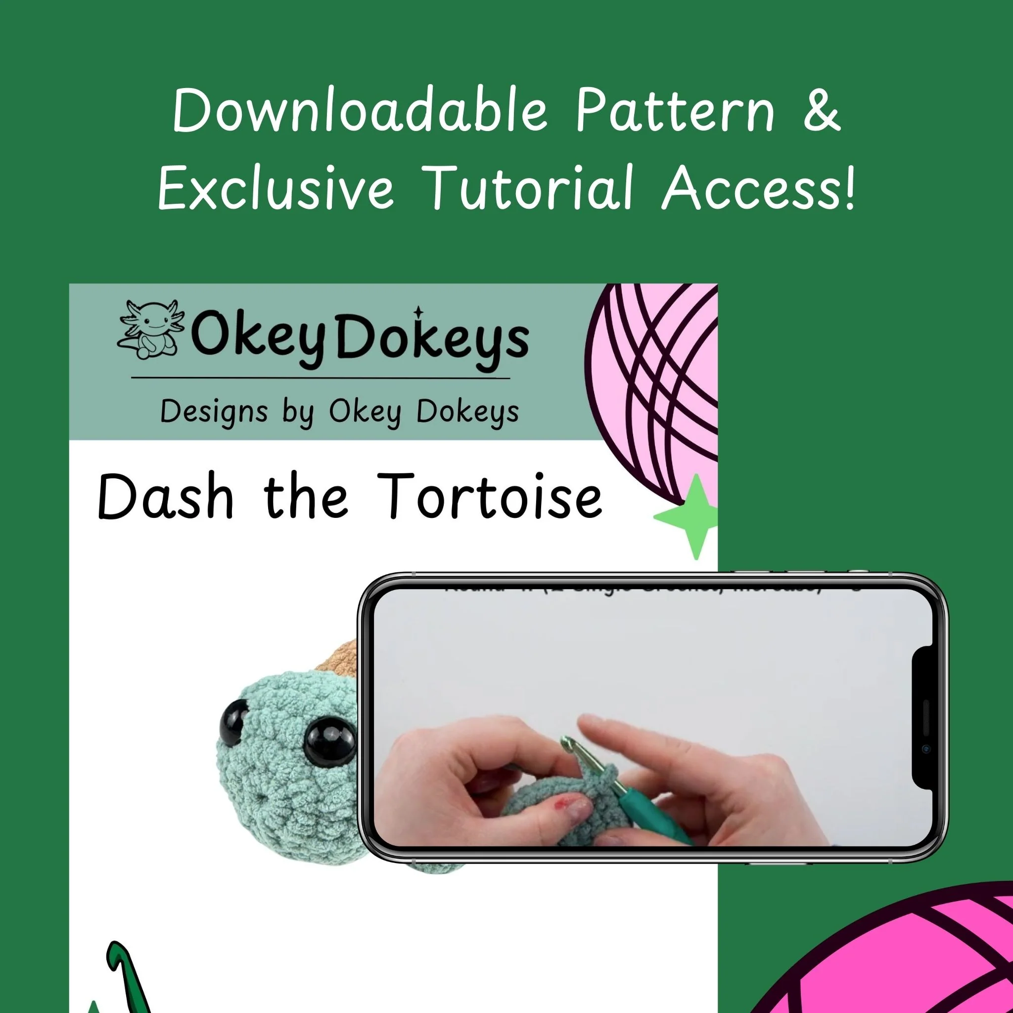 Crochet Tortoise Kit - Dash the Tortoise - Image 4