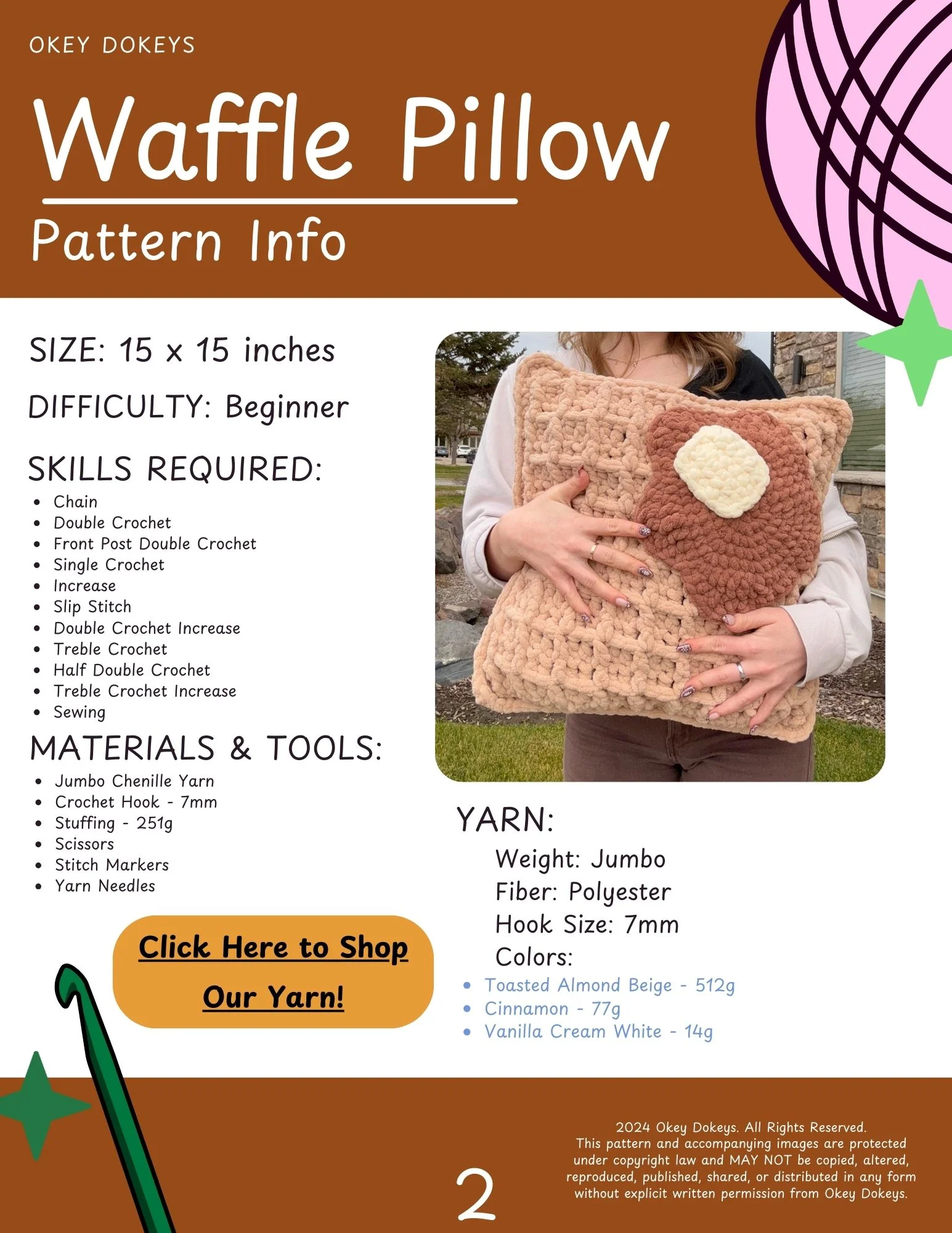 Crochet Waffle Pillow Pattern - Image 3