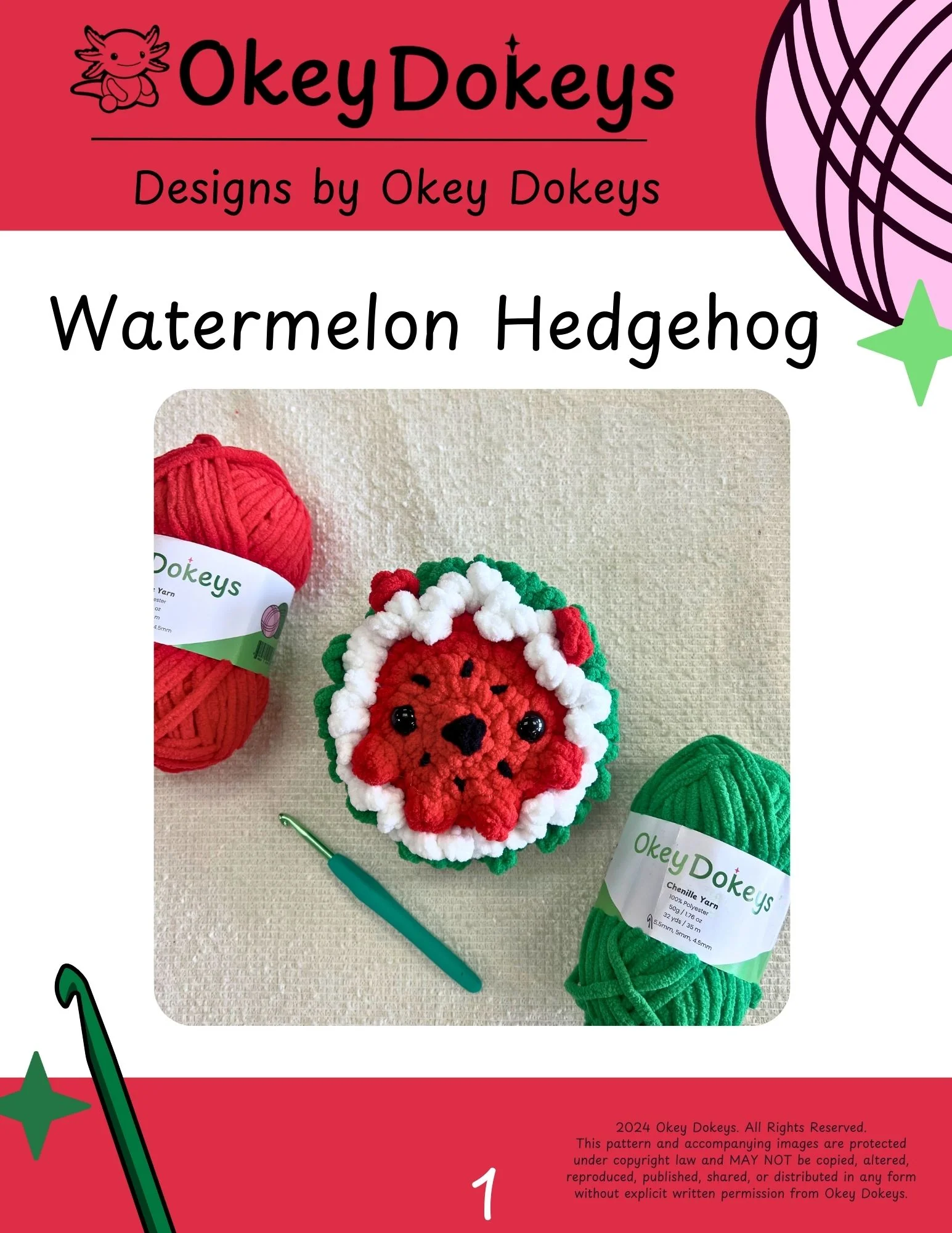 Crochet Watermelon Hedgehog Pattern